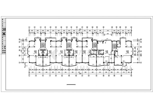 4800平米8层框架结构住宅楼建筑设计CAD图纸（含阁楼和车库层）-图一