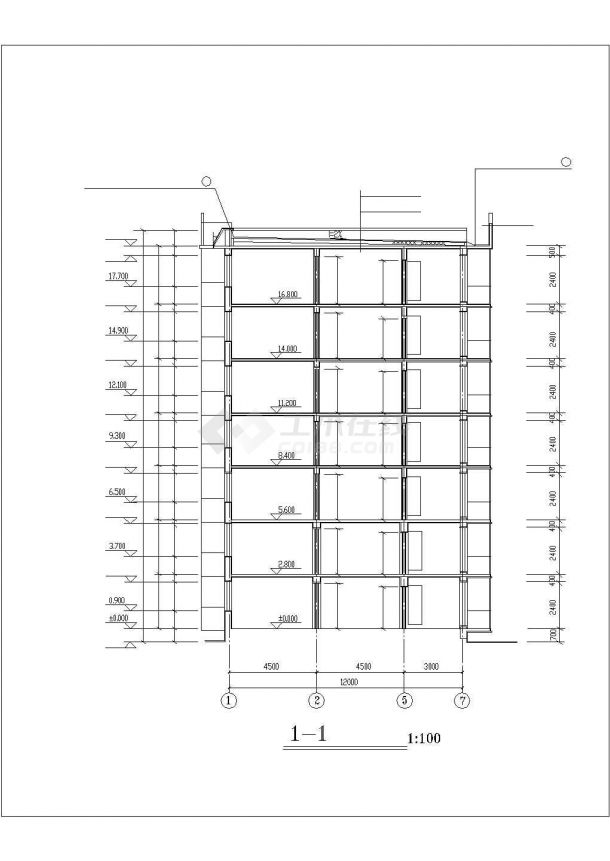 苏州市某居住区4380平米7层砖混结构住宅楼全套建筑设计CAD图纸-图一