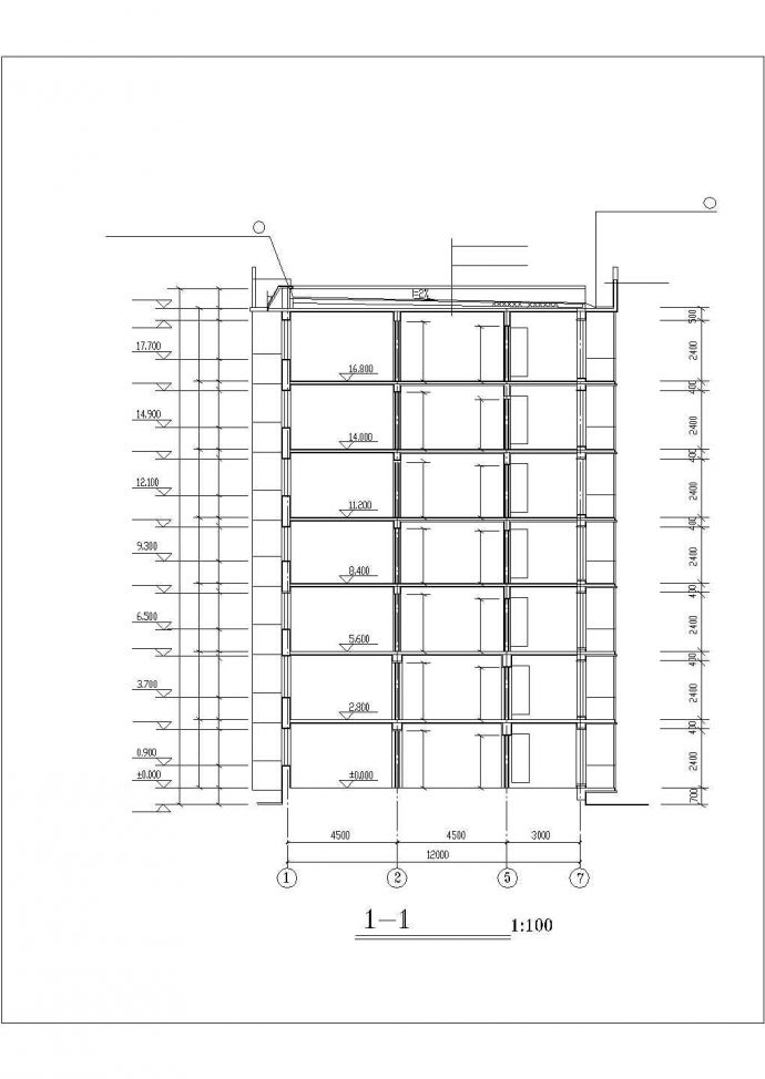 苏州市某居住区4380平米7层砖混结构住宅楼全套建筑设计CAD图纸_图1