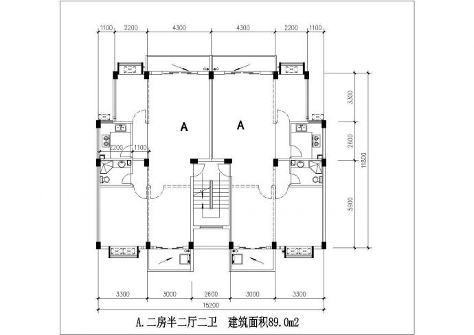 宁波市某新建小区80-150平米左右的热门户型设计CAD图纸（19张）_图1