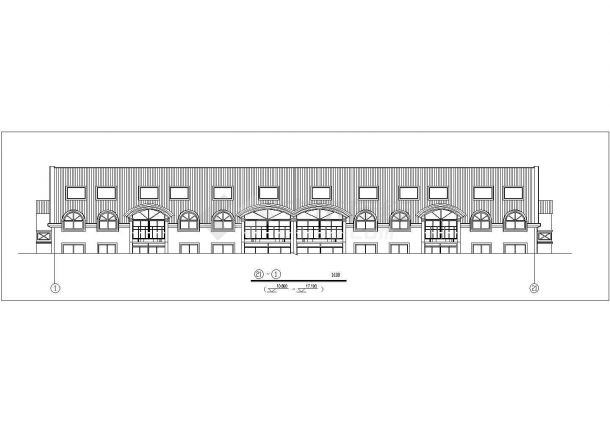 上海某别墅区两层框混结构6户并联式别墅全套建筑设计CAD图纸-图二