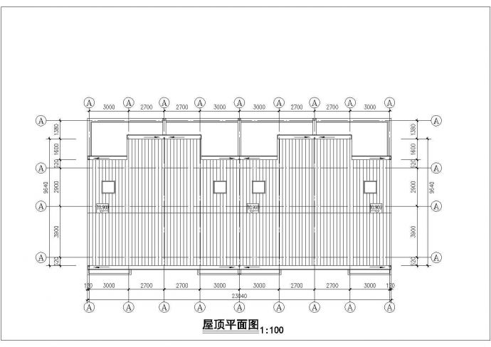 苏州市姑苏澜园小区3层框架结构4户并联别墅平立剖面设计CAD图纸_图1