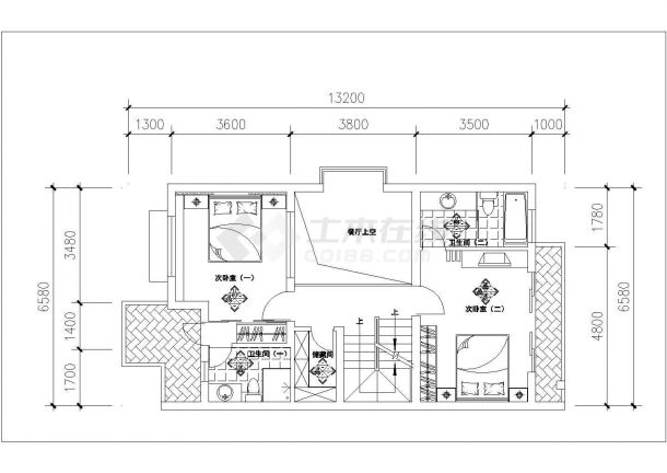 郑州市某小区3层单体别墅全套装修施工设计CAD图纸-图一