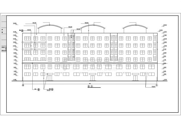 临街4800平米6层框架结构商住楼全套建筑设计CAD图纸（1-2层商用）-图一