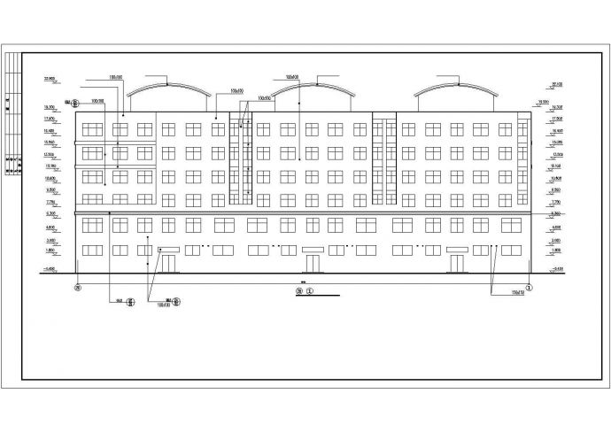 临街4800平米6层框架结构商住楼全套建筑设计CAD图纸（1-2层商用）_图1