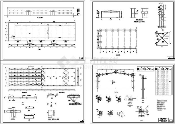 厂房设计_钢结构厂房施工全套图（CAD，4张图纸）-图一