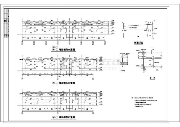 48m跨4853.4平米钢结构单层工业厂房建施结施设计CAD图-图二