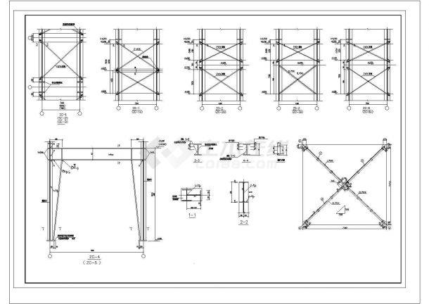 7992平方米带吊车带夹层钢结构厂房结施图，共十四张-图二