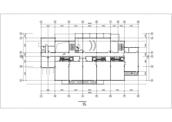 西安市郭杜社区某1560平米双层框架结构幼儿园建筑设计CAD图纸_图1