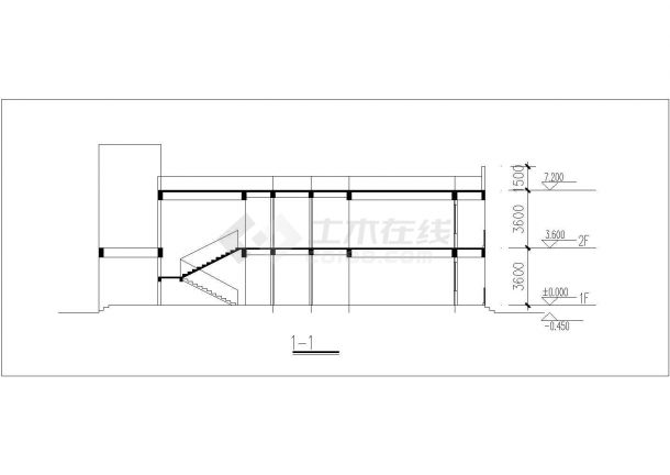 西安市郭杜社区某1560平米双层框架结构幼儿园建筑设计CAD图纸-图二