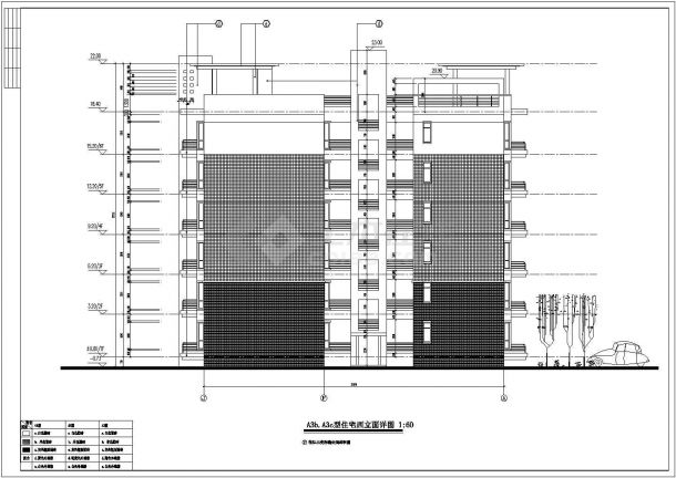 4300平米6层框混结构住宅楼 平立剖面设计CAD图纸（2套方案）-图一