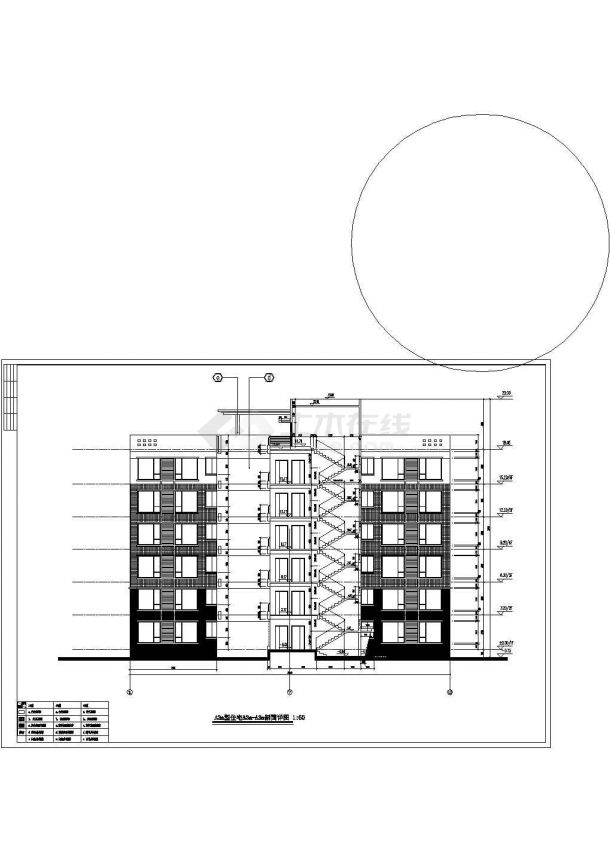 4300平米6层框混结构住宅楼 平立剖面设计CAD图纸（2套方案）-图二