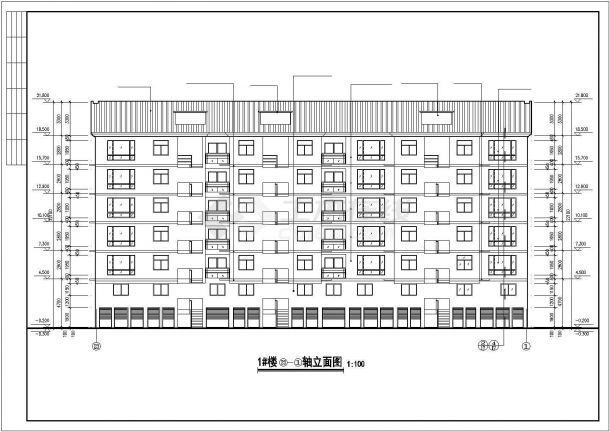 4700平米7层框架结构商住楼全套建筑设计CAD图纸（含阁楼/底层商铺）-图一