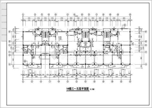 4700平米7层框架结构商住楼全套建筑设计CAD图纸（含阁楼/底层商铺）-图二