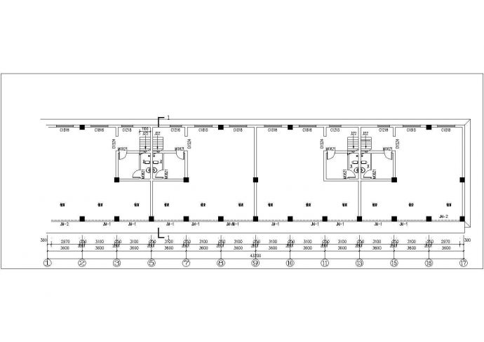 900平米2层框架结构商住楼建筑设计CAD图纸（底层门面商铺）_图1