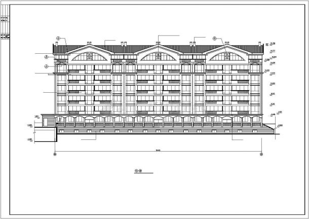 6600平米左右6层框混结构住宅楼建筑设计CAD图纸（含阁楼层）-图二