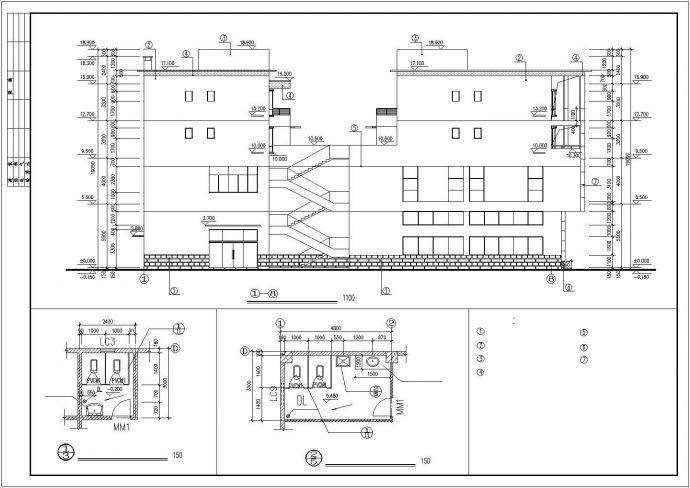 某小区2500平米左右四层框混结构住宅楼全套建筑设计CAD图纸_图1