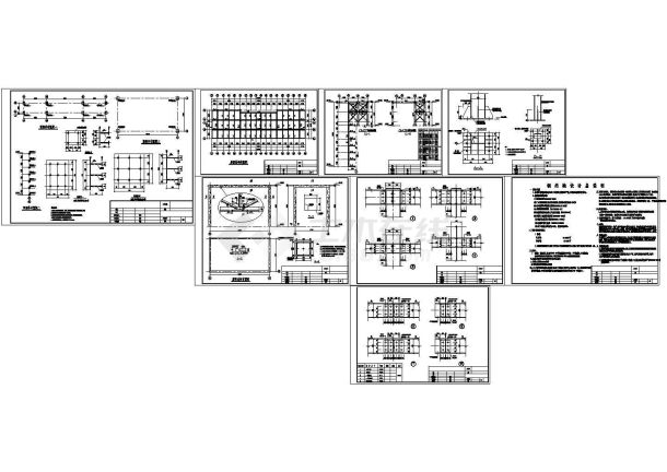 某住宅钢结构框架造型设计图（CAD，8张图纸）-图一