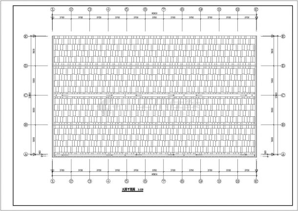 厂房设计_某大型混凝土框架结构综合厂房设计CAD全套建筑施工图纸（含总平面图，含3跨设计）-图二