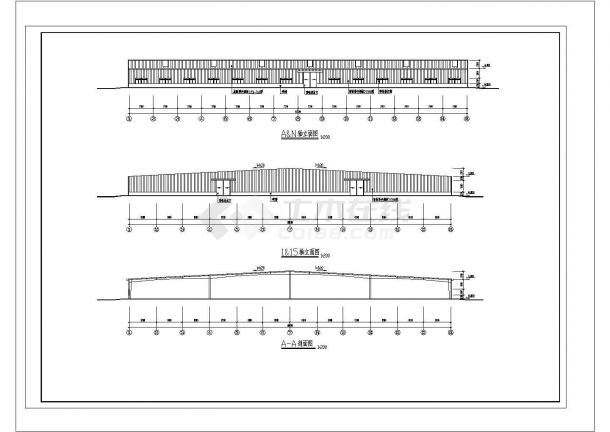 10500平方米单层钢结构厂房建施结施工设计cad图-图一