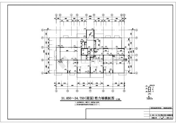 苏州某精品小区小高层剪力墙结构全套设计cad图-图二