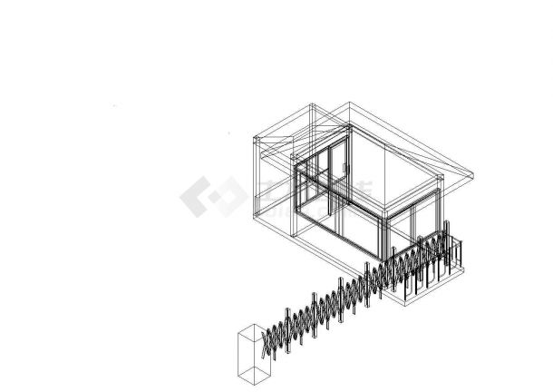 山东轻体钢结构警卫室建筑图（CAD，1张图纸）-图一