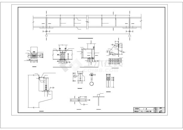 一套18m跨带吊车厂房钢结构图纸结施全图-图二