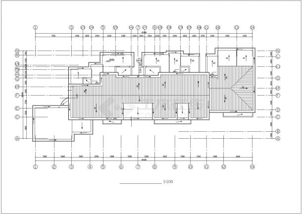 5900平米7层框混结构商住楼全套建筑设计CAD图纸（底层商用）-图二