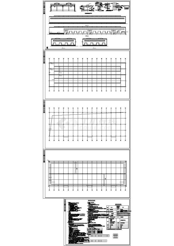 厂房设计_某单层钢结构厂房施工图（CAD，5张图纸）-图一