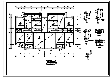 单元为六层砖混结构带一层储藏室住宅楼结构cad施工图，共十五张-图一