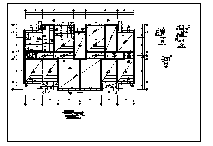 单元为六层砖混结构带一层储藏室住宅楼结构cad施工图，共十五张-图二