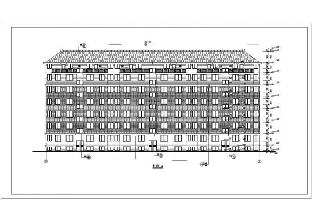 5200平米7层钢混框架结构住宅楼建筑设计CAD图纸（含阁楼和半地下室）-图一