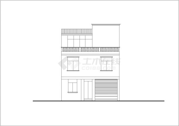 某村镇285平米3层砖混结构单体别墅建筑+结构设计CAD图纸-图二