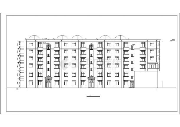 4300平米6层底框混合结构商住楼全套建筑设计CAD图纸（1-2层商铺）-图二