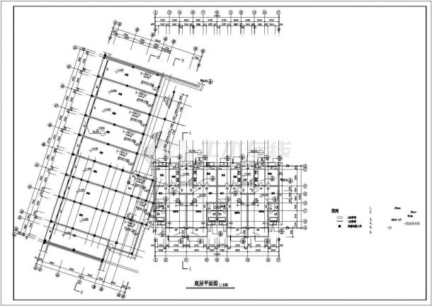 某小区占地880平米6+1层混合结构住宅楼全套建筑设计CAD图纸-图一