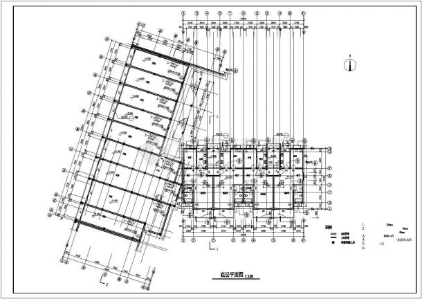 某小区占地880平米6+1层混合结构住宅楼全套建筑设计CAD图纸-图二
