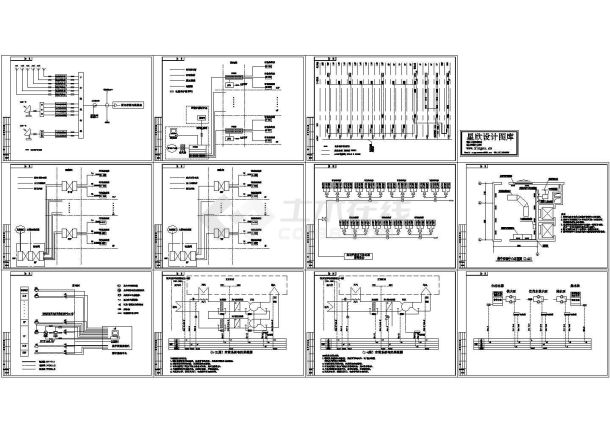 某21层大厦楼宇系统图（CAD，11张图纸）-图一