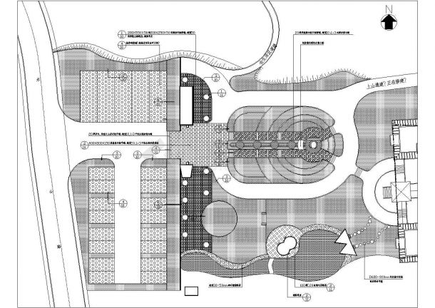 杭州某高档小区配套某公园全套施工设计cad图（含植物配置一览表）-图一