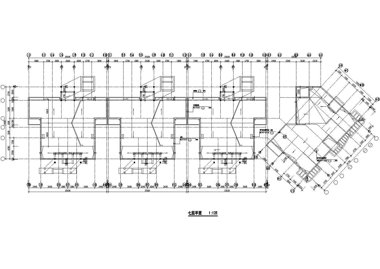 某小区4350平米6层框混结构住宅楼全套建筑设计CAD图纸