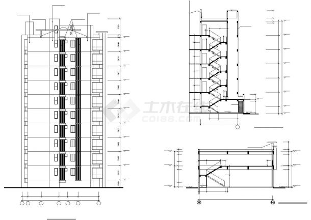 长沙市某小区5600平米9层框架结构住宅楼全套建筑设计CAD图纸-图一