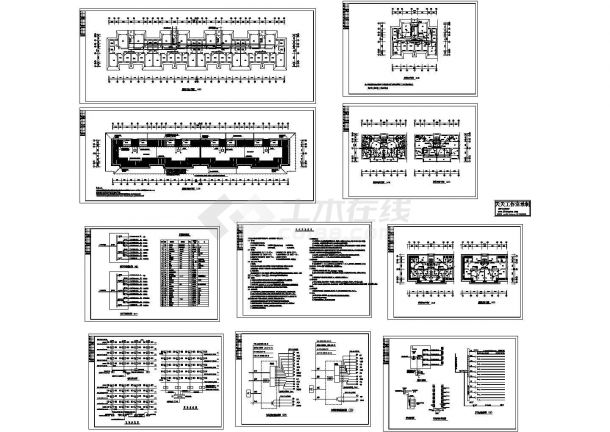 某大学教职工住宅楼电气施工设计cad图纸-图二