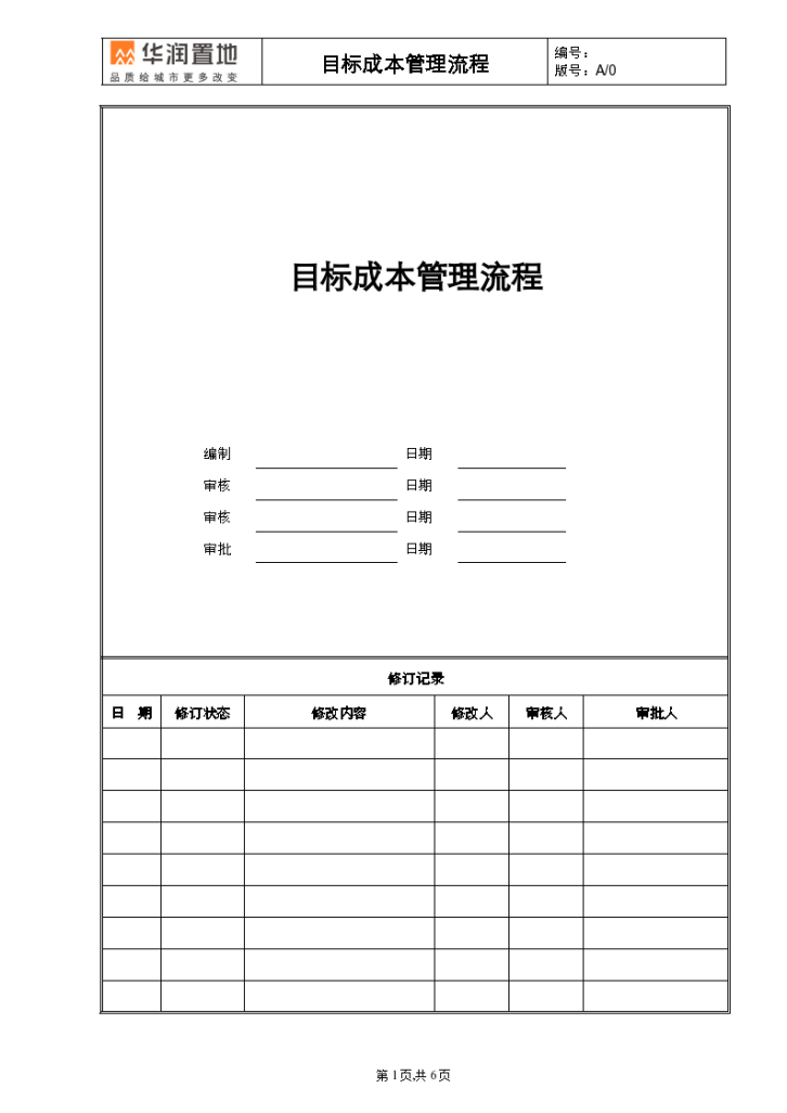 某市房企目标成本管理流程-图一