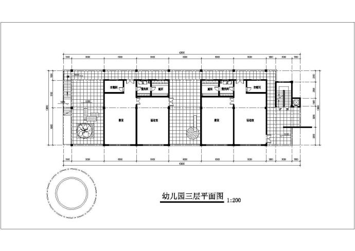 连云港市建设西路某4层高档幼儿园平立面设计CAD图纸_图1