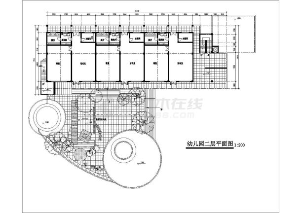 连云港市建设西路某4层高档幼儿园平立面设计CAD图纸-图二