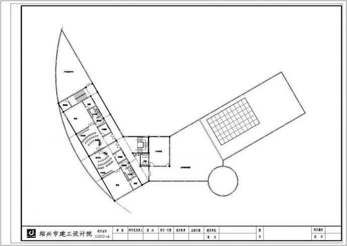 秦皇岛市果岭湾小区3层现代化幼儿园平立面设计CAD图纸_图1