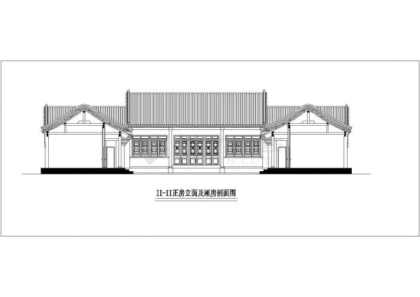 上海某郊区经典四合院全套施工设计cad图纸-图二