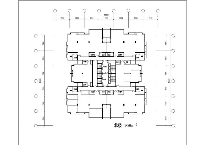 某地高层金潮大厦全套施工设计cad图纸（含总平面图）_图1