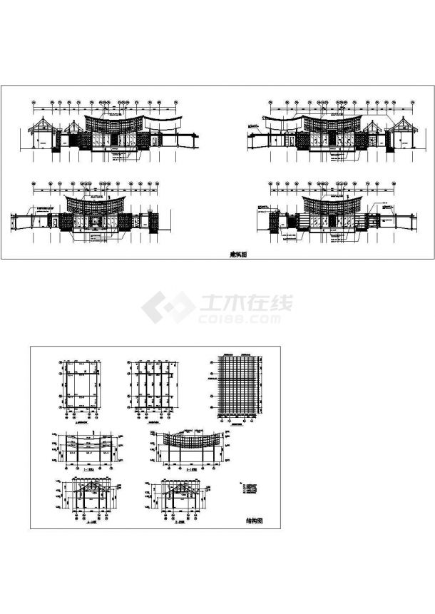 丽江风景区怡榕庄建筑完整设计及结构CAD图-图一
