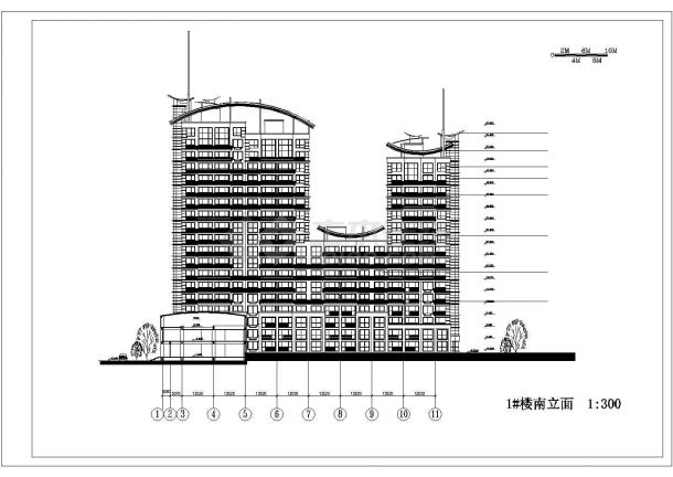 福州某高层住宅小区住宅楼全套施工设计cad图纸-图二