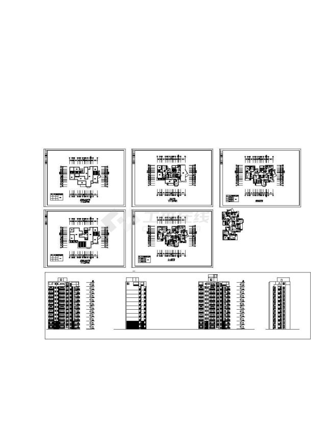 某地区点式小高层框架结构住宅楼设计cad全套建筑方案图（甲级院设计）-图一